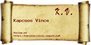 Kapcsos Vince névjegykártya